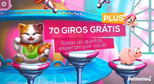 Bingo com 70 giros grátis na Betmotion