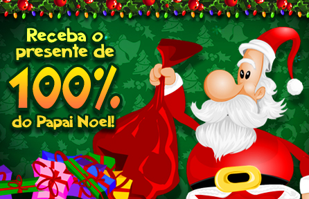 A chegada de Papai Noel será sensacional neste Natal. Aguarde e aposte por 100% de bonus grátis!