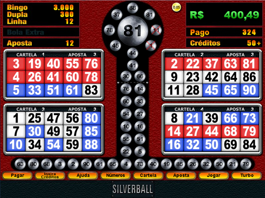 O Silverball é um vídeo bingo simples de jogar e fácil de ganhar!